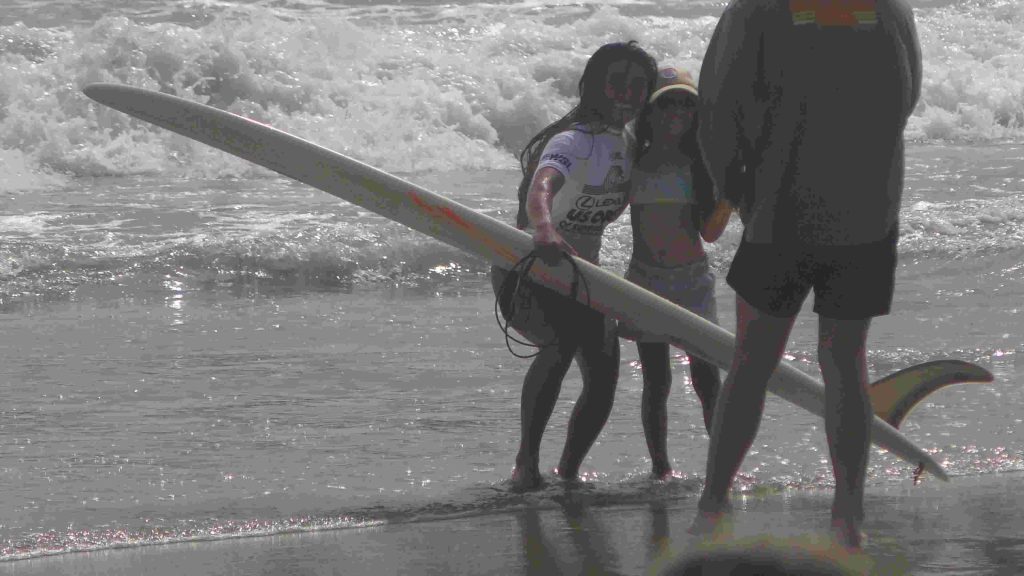 USオープン大会初日女の子が写真撮って～と